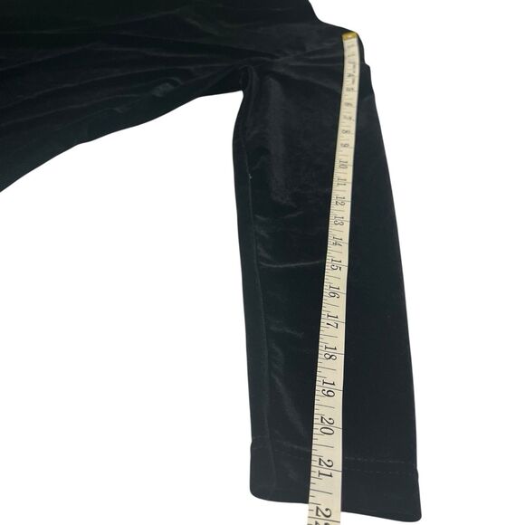 Express Tricot Black Velvet Maxi Dress Mock Neck Size 1/2 Vintage 90s Chic - Picture 5 of 10